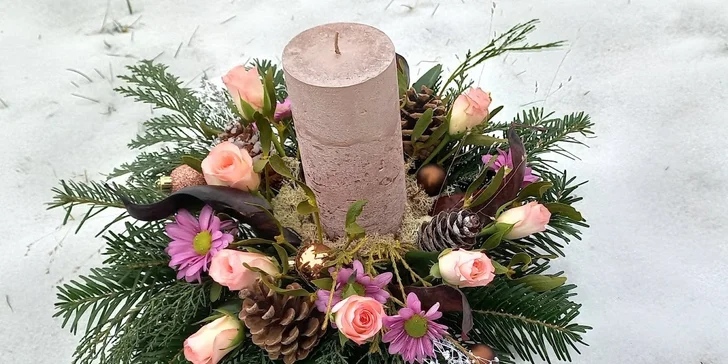 Připravte si vánoční výzdobu: workshop výroby adventních svícnů a věnců pro 1 až 2 osoby