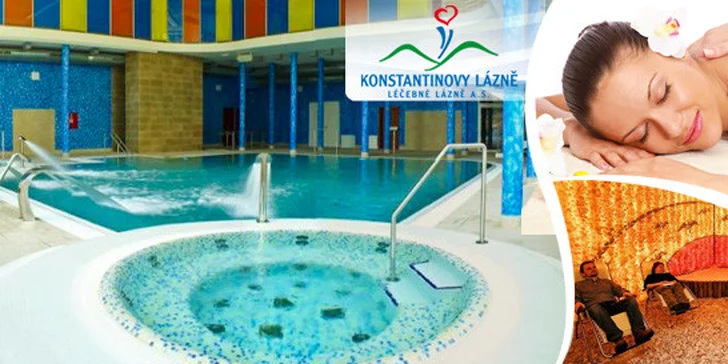 Konstantinovy Lázně na 2, 5 či 7 nocí s wellness bazénem a procedurami