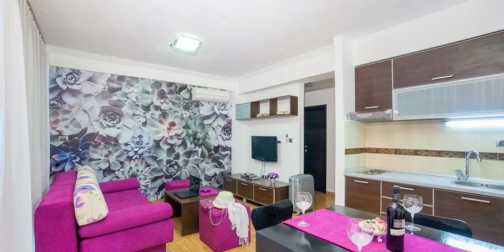 Černá Hora - Sveti Stefan: plně vybavené apartmány až pro 6 osob jen kousek od moře