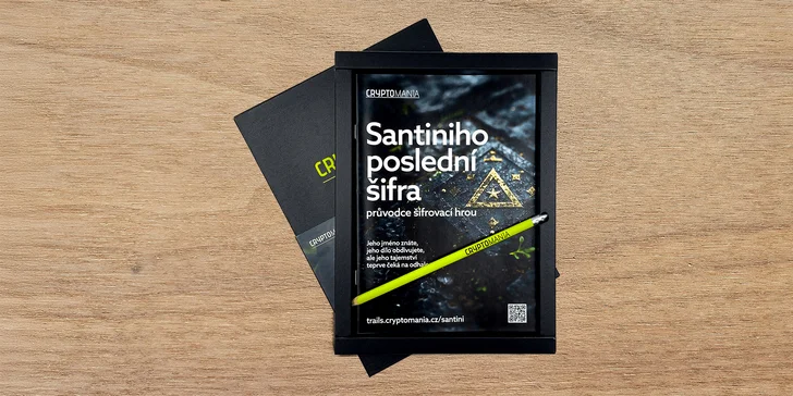 Domácí šifrovačka Santiniho poslední šifra: materiály online i poštou v dárkovém balení