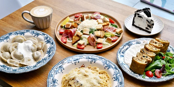 Tříchodové menu v kavárně vč. nápoje, pro 1 či 2 osoby