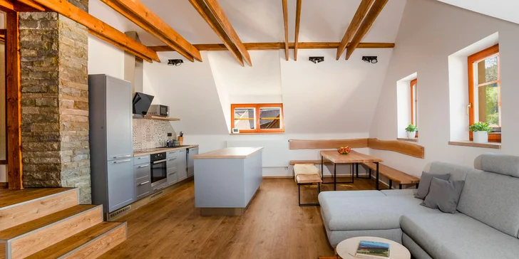Malebné Valašsko: moderní apartmány ve Velkých Karlovicích až pro 12 osob