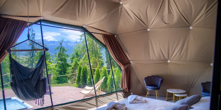 Romantický glamping s venkovní vířivkou jen 8 km od Zakopaného