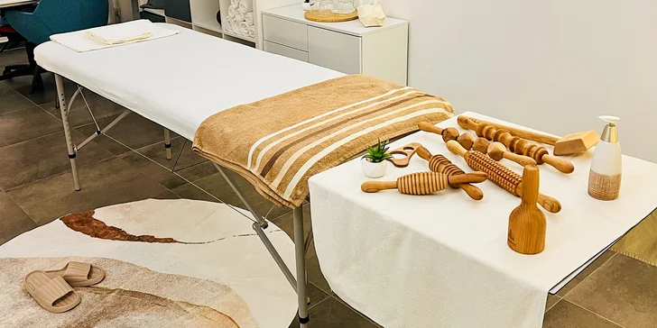 Maderoterapie celého těla či nohou a hýždí vč. aktivace lymfy: 1-5 ošetření