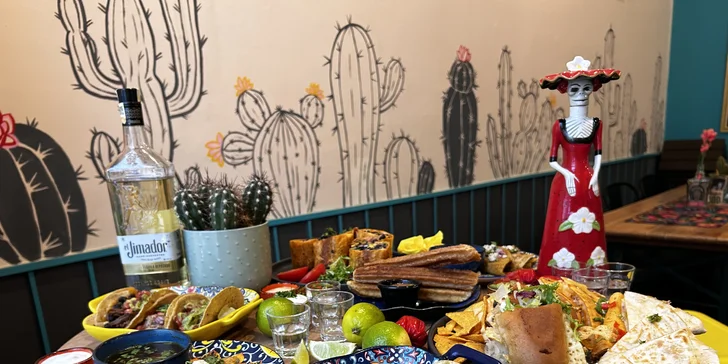 Tříchodové menu v mexické restauraci v centru Brna: tacos, quesadilla, burrito i tequilla