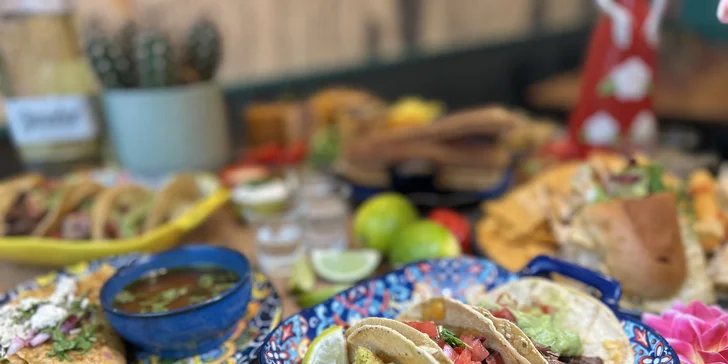 Tříchodové menu v mexické restauraci v centru Brna: tacos, quesadilla, burrito i tequilla