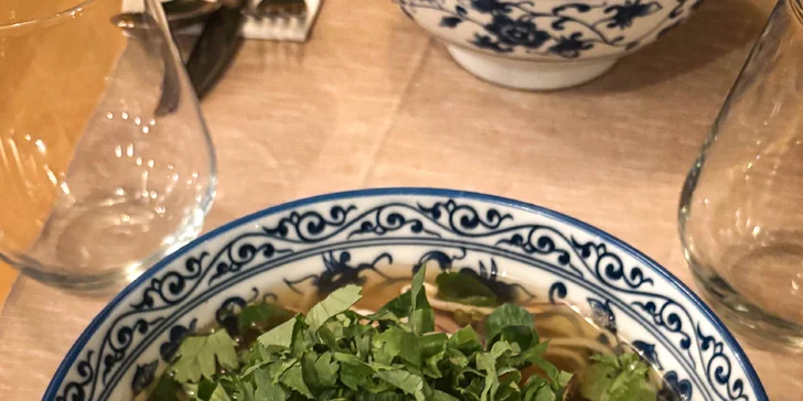 Degustační asijské menu v Litomyšli pro 2 osoby: polévka phở, krevety, knedlíčky gyoza a další
