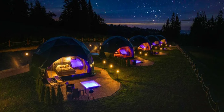 Romantický glamping s venkovní vířivkou jen 8 km od Zakopaného