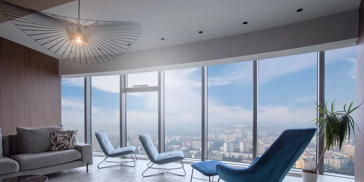 Luxusní apartmány ve Sky Tower: nejvyšší budova Wrocławi a nedávno i Polska, možnost jacuzzi