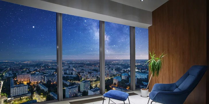 Luxusní apartmány ve Sky Tower: nejvyšší budova Wrocławi a nedávno i Polska, možnost jacuzzi