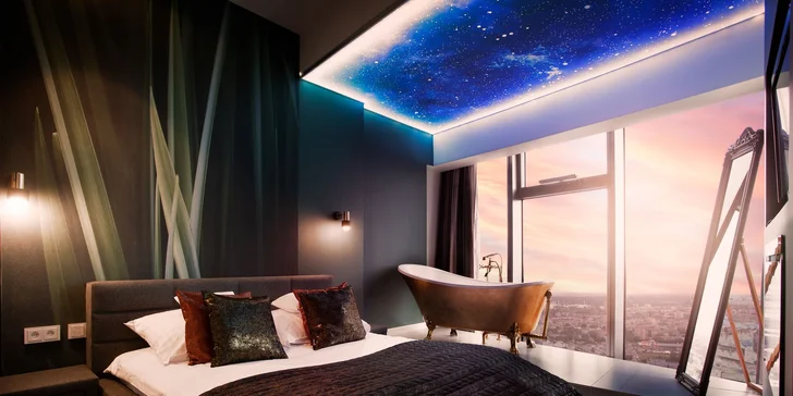 Luxusní apartmány ve Sky Tower: nejvyšší budova Wrocławi a nedávno i Polska, možnost jacuzzi