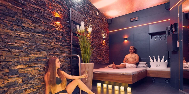 Relax v privátním wellness ve dnech neděle–čtvrtek: 60 nebo 90 min. a sekt či šampaňské