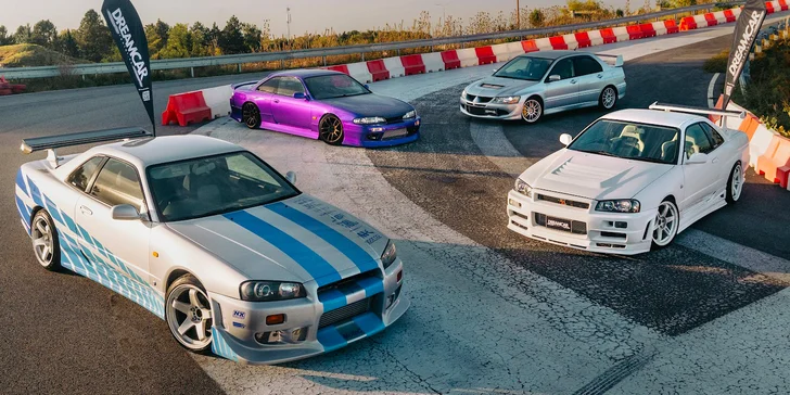 Jízda v Nissan Skyline R34, Nissan Silvia nebo Mitsubishi Lancer Evolution VIII: řízení i spolujízda, varianta s jízdou driftem