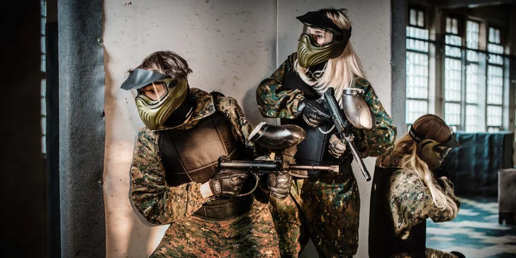 2 hodiny akčního paintballu v kryté aréně v centru Pardubic