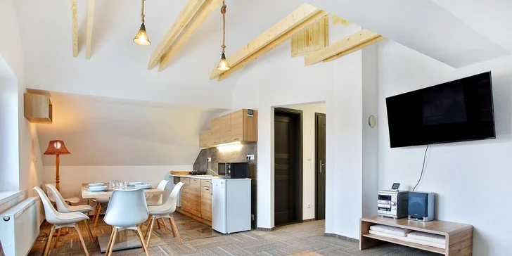 Komfortní apartmány v blízkosti Jasné a Tatralandie: zahrada, dětské hřiště i gril