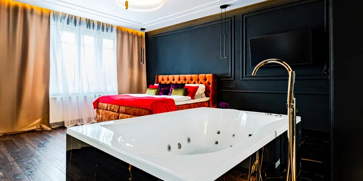 Luxusní apartmán v centru Nitry s vířivkou a snídaní a lahví šampaňského