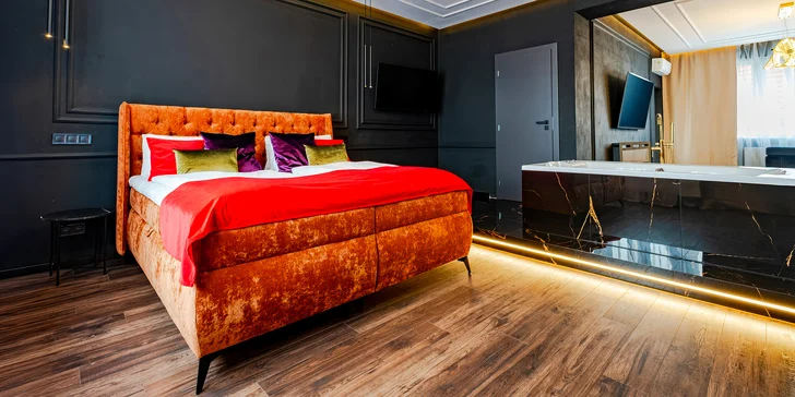 Luxusní apartmán v centru Nitry s vířivkou a snídaní a lahví šampaňského