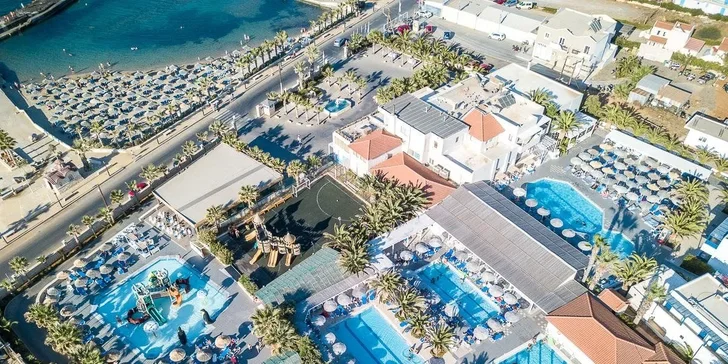 Dovolená na Krétě: 4* hotel, all inclusive, bazény s aquaparkem, animace i let