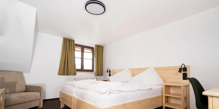 Rodinný hotel na Horské Kvildě: snídaně a sauna pro pár i rodinu