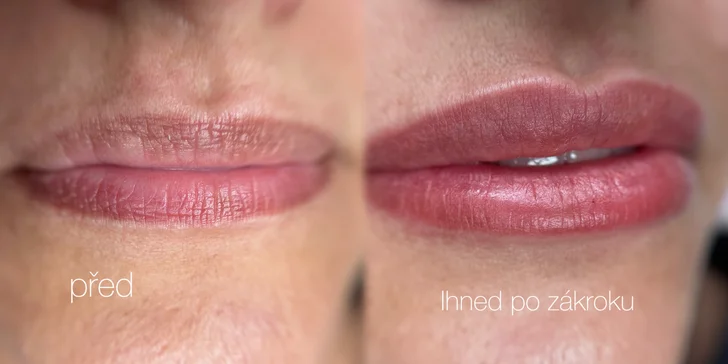 Permanentní make-up obočí pudrovou metodou nebo akvarelových rtů