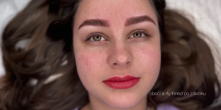 Permanentní make-up obočí pudrovou metodou nebo akvarelových rtů