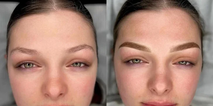 Permanentní make-up obočí pudrovou metodou nebo akvarelových rtů