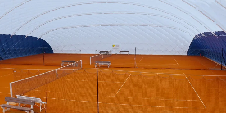 Tenisu zdar: pronájem tenisové haly na 60 minut, všední dny i víkend