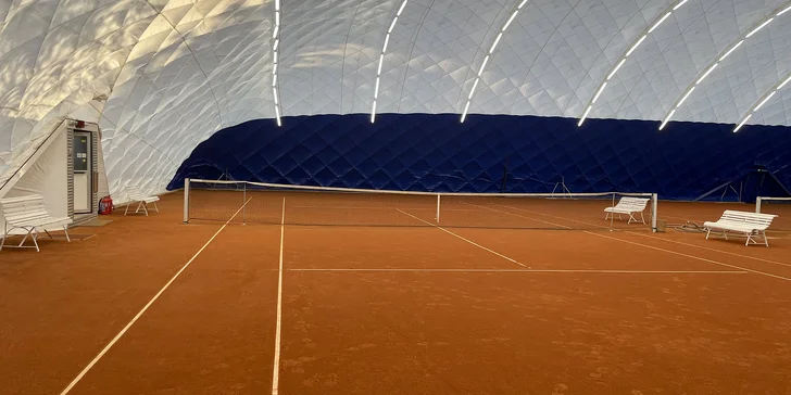 Tenisu zdar: pronájem tenisové haly na 60 minut, všední dny i víkend