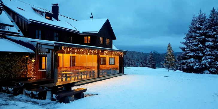 Rodinný hotel na Horské Kvildě: snídaně a sauna pro pár i rodinu