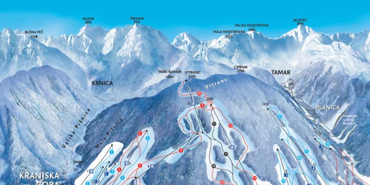 Julské Alpy: hotel Kompas**** u sjezdovky, třídenní skipas, polopenze i vstup do vodního parku