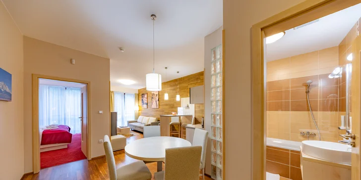 Stylové apartmány na Štrbském Plese vč. snídaně a privátního wellness