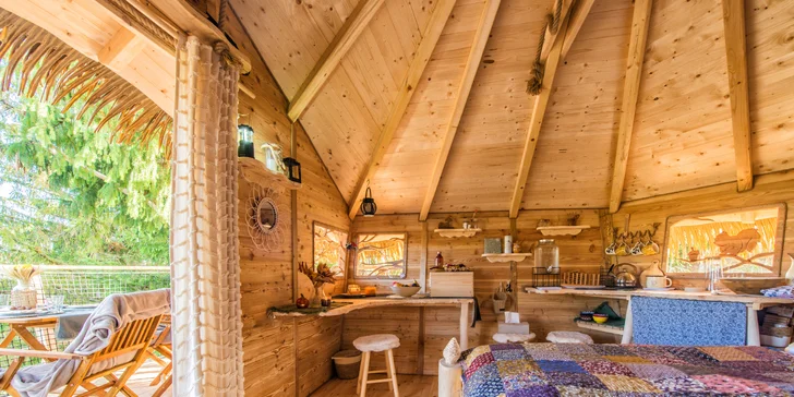 Dobrodružný pobyt v domečku na stromě uprostřed tiché přírody Nízkých Tater