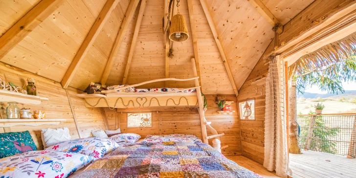 Dobrodružný pobyt v domečku na stromě uprostřed tiché přírody Nízkých Tater