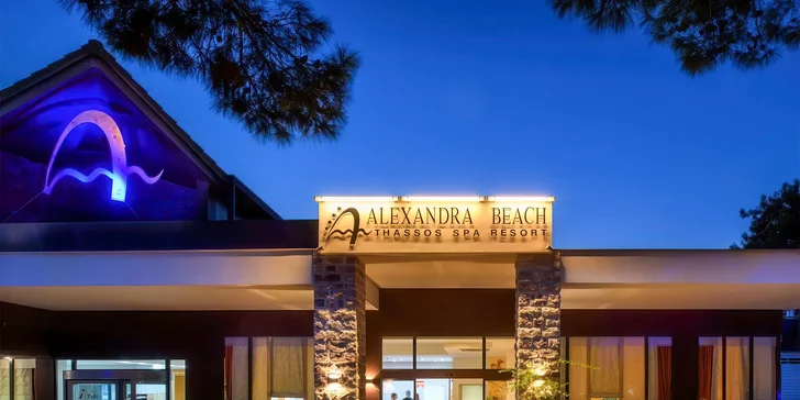 Thassos letecky: Alexandra Beach Thassos Spa Resort**** u pláže, 2 bazény a wellness, plná či polopenze