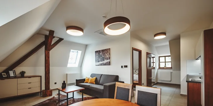 Krásné apartmány jen 800 m od zámku v Hluboké se snídaní i wellness