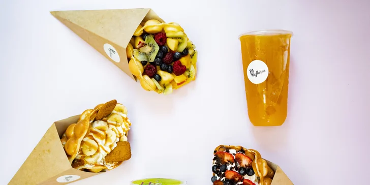 Otevřené vouchery do Vaflárny na vafle, bubble tea i další dobroty: 300-1000 Kč