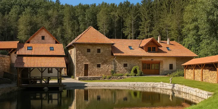 Pobyt ve zrenovovaném mlýně s farmou, vlastním pivovarem a wellness