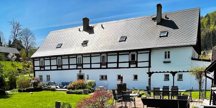 Útulné apartmány, pokoje či domek v Kryštofově Údolí: možnost snídaně i polopenze