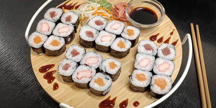 Sushi sety dle výběru v nově otevřené fusion restauraci: 24 až 50 maki a nigiri