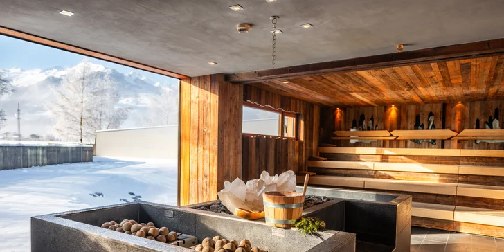 Dovolená v Kaprunu: moderní 4* hotel s polopenzí a bohatým saunovým a vodním světem