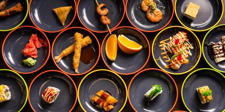 Running sushi: snězte, co stihnete během 90 minut v moderní asijské restauraci