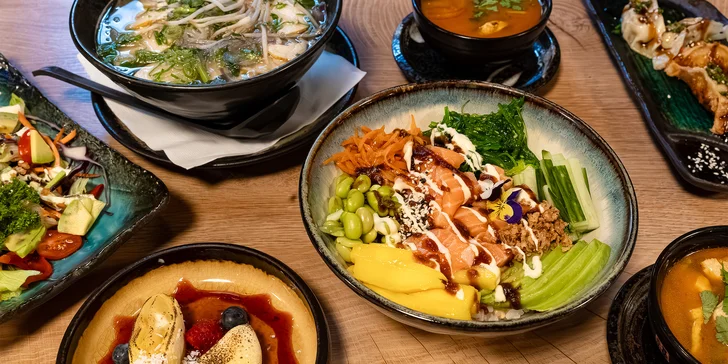 Ochutnejte Asii: degustační menu pro 2 osoby v restauraci Nemi –⁠⁠⁠⁠⁠⁠ poke, gyoza knedlíčky i pho