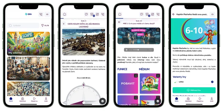 Aplikace Glitr: škola hrou i dobrodružství pro celou rodinu na 3–12 měsíců