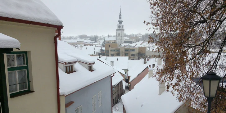 Hotel ze 17. století v centru Třebíče: snídaně, prohlídka památek i welcome drink