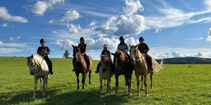 Až 120 min. vyjížďky na koni v přírodě či jízdárně i s focením pro 1 nebo 2 osoby