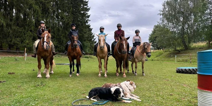 Až 120 min. vyjížďky na koni v přírodě či jízdárně i s focením pro 1 nebo 2 osoby