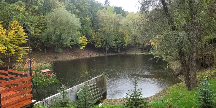 Romantická glampingová chatka u rybníku na Prostějovsku pro pár