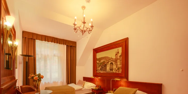 Luxusní hotel na karlovarské kolonádě: pobyt s možností snídaně i pivních lázní