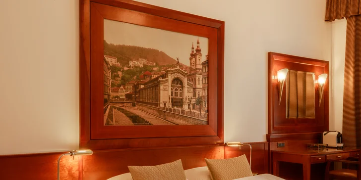 Luxusní hotel na karlovarské kolonádě: pobyt s možností snídaně i pivních lázní