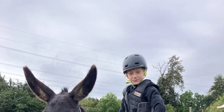 Jízda na oslíkovi a péče o něj v přírodě u Písku pro celou rodinu